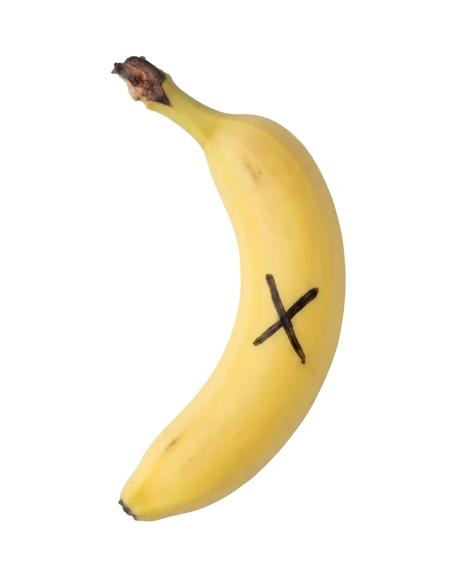 Kreuz auf Banane
